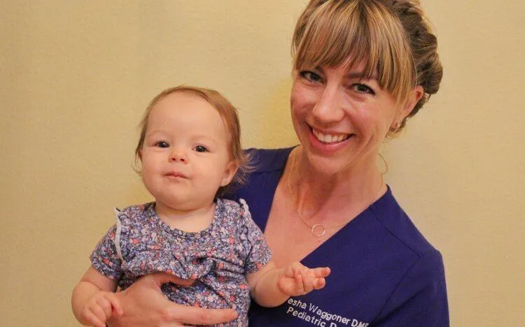 Claire with a child
